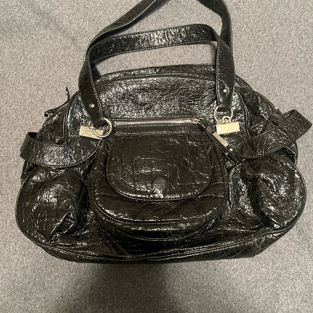 Jessica Simpson Shiny Black Shoulder Bag